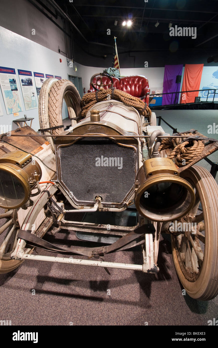 Der Thomas Flyer, Gewinner des 1908 New York nach Paris Auto Rennen, National Automobile Museum, Reno, Nevada. Stockfoto