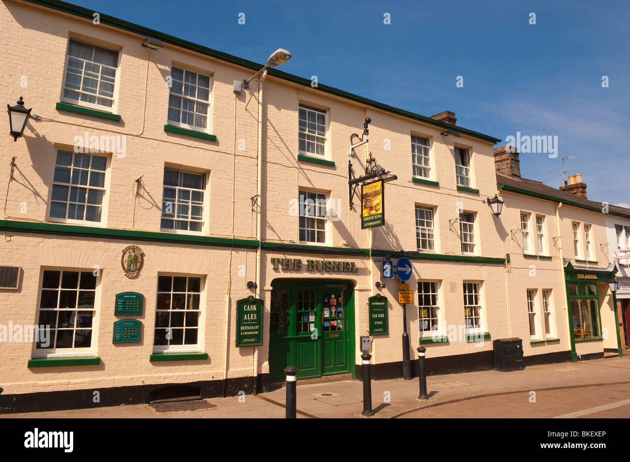 Das Scheffel-Gasthaus und Restaurant in Bury Saint Edmunds, Suffolk, England, Großbritannien, UK Stockfoto