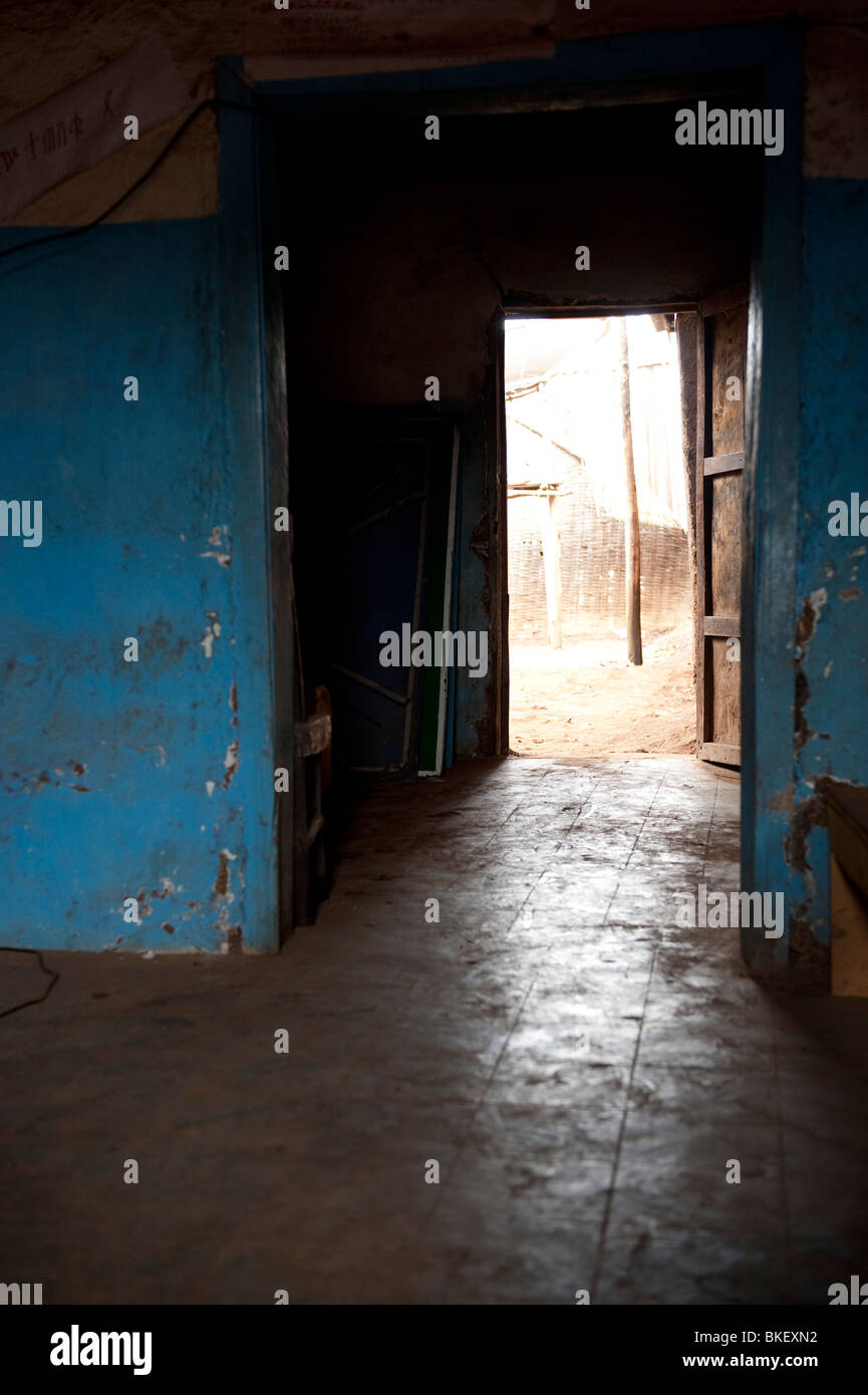 Tür in Hütte im Hobicheka in der südlichen Nationen, Nationalitäten und Menschen die Region von Äthiopien Stockfoto