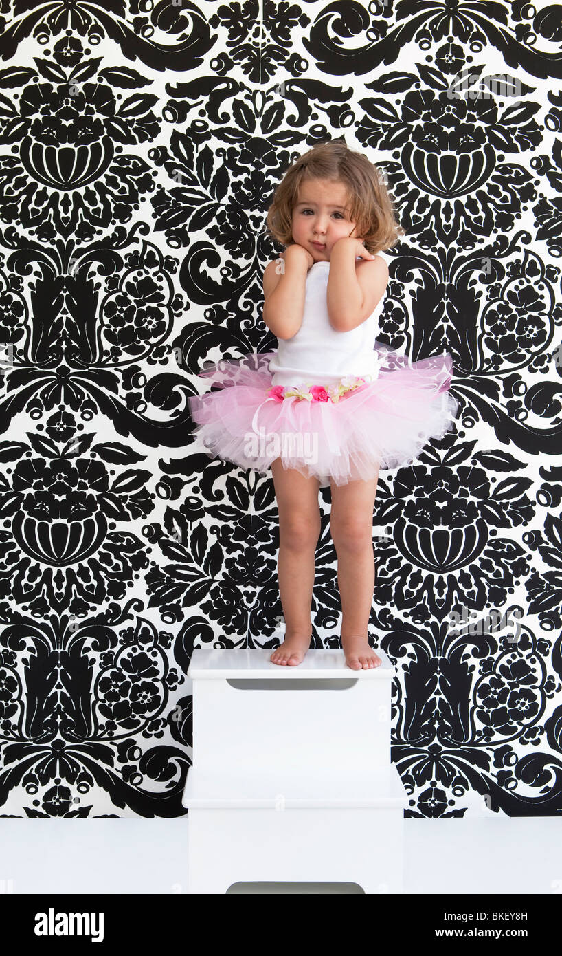 Kleines Mädchen mit rosa tutu Stockfoto
