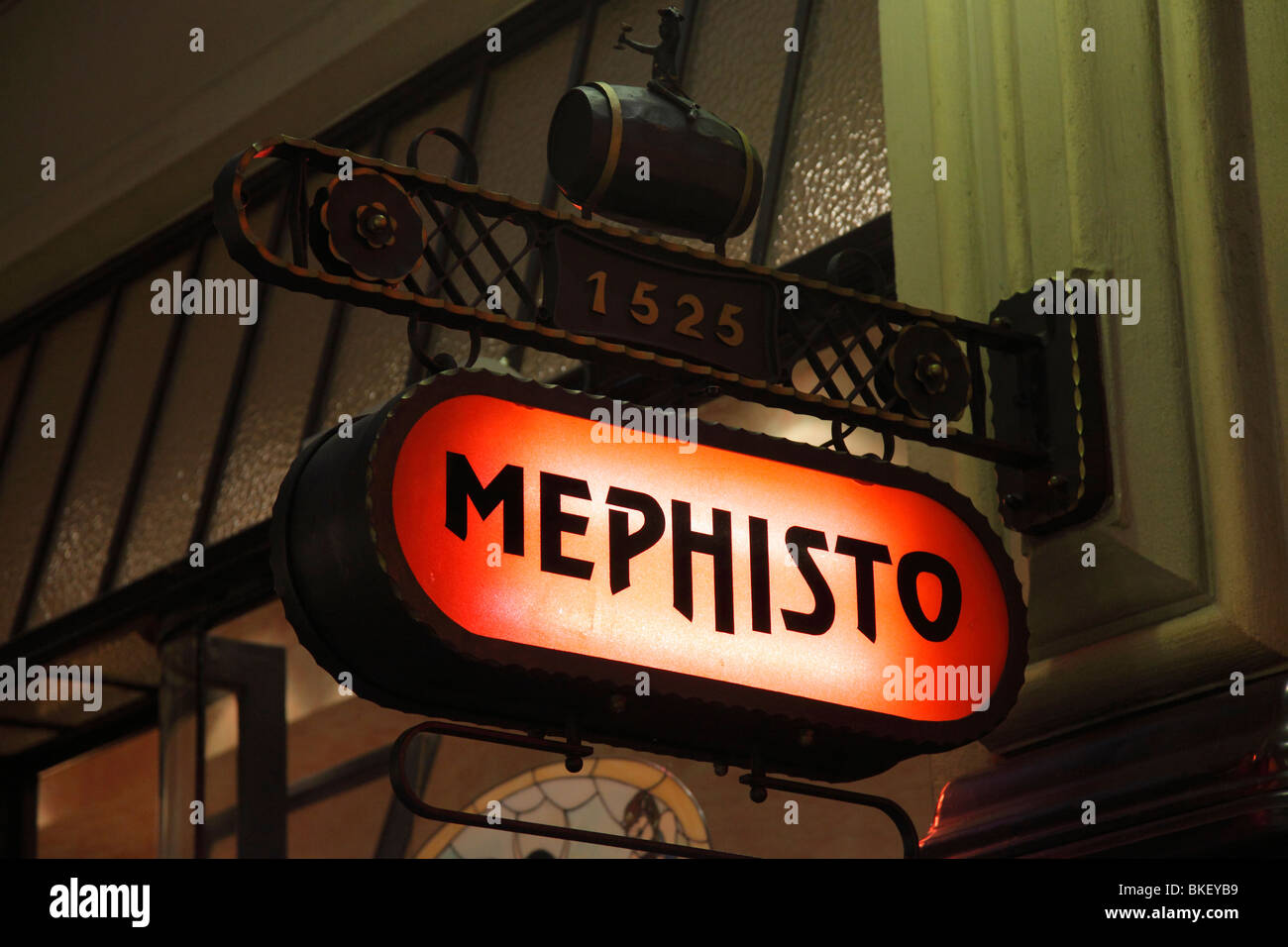 Mephisto Bar der jüngste Teil des historischen Restaurant Auerbachs Keller in Leipzig, Deutschland; Goethe war hier zu Gast. Stockfoto
