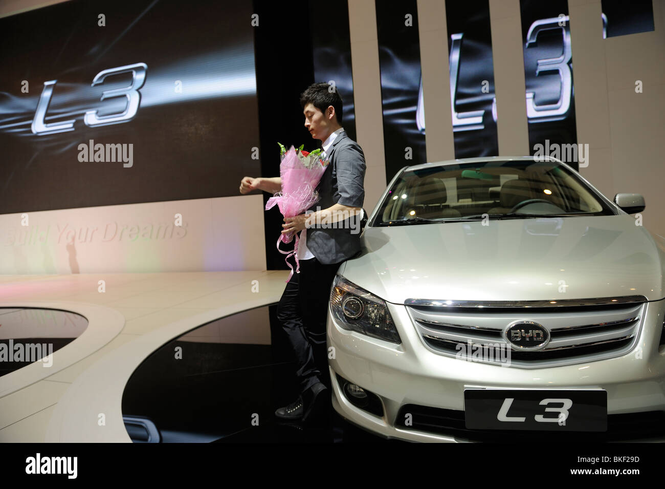 BYD L3 Limousine auf der Beijing Auto Show in Peking. 24. April 2010 Stockfoto