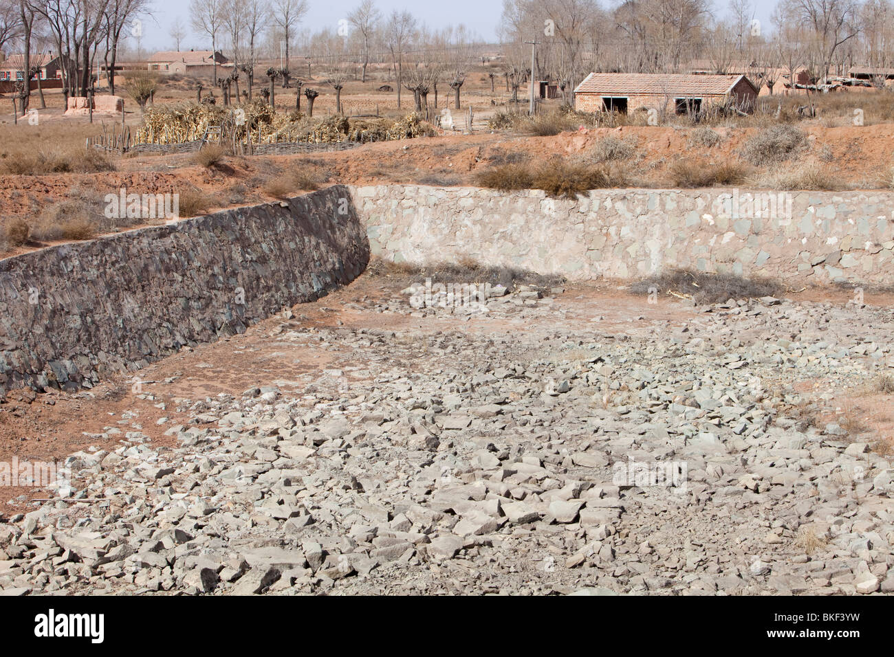 Eine leeres Dorf Wasserversorgung in Dürre betroffenen Provinz Shanxi, China Stockfoto