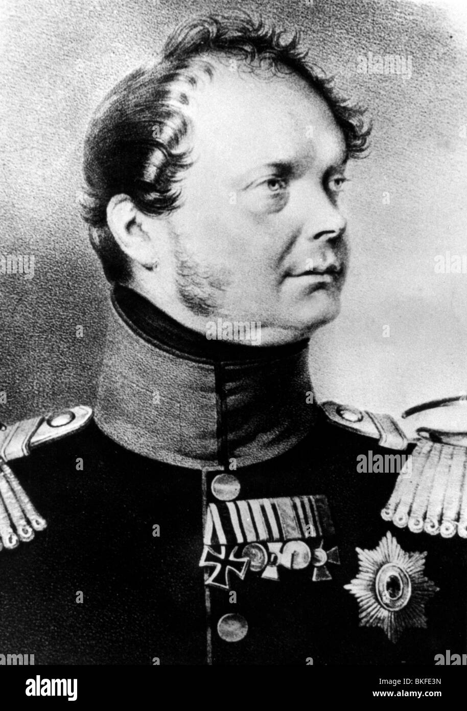 Friedrich Wilhelm IV., 15.10.95 - 2.1.1861, König von Preßburg 7.6.1840 - 26.10.1858, Porträt, lithograph, 1840er Jahre, Stockfoto
