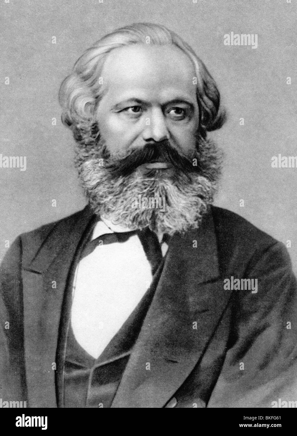Marx, Karl, 5.5.186 - 14.3.1883, deutscher Philosoph, Porträt, Zeichnung nach Foto, von 1867, Stockfoto