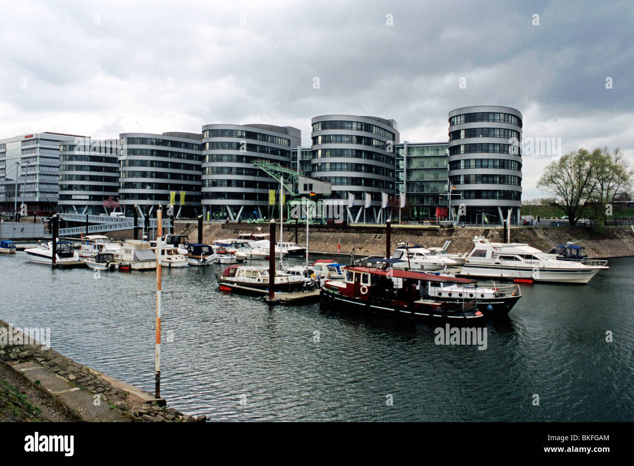 Marina Duisburg (Binnenhafen) Stockfoto