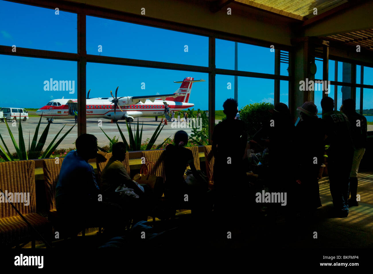 FLUGHAFEN DER INSEL RODRIGUES, MAURITIUS-REPUBLIK Stockfoto