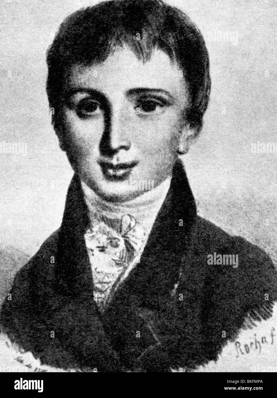 Liszt, Franz, 22.10.11.11, 31.7.1886, ungarischer Komponist und Pianist, als Kind, elf Jahre alt, 1823, Stockfoto