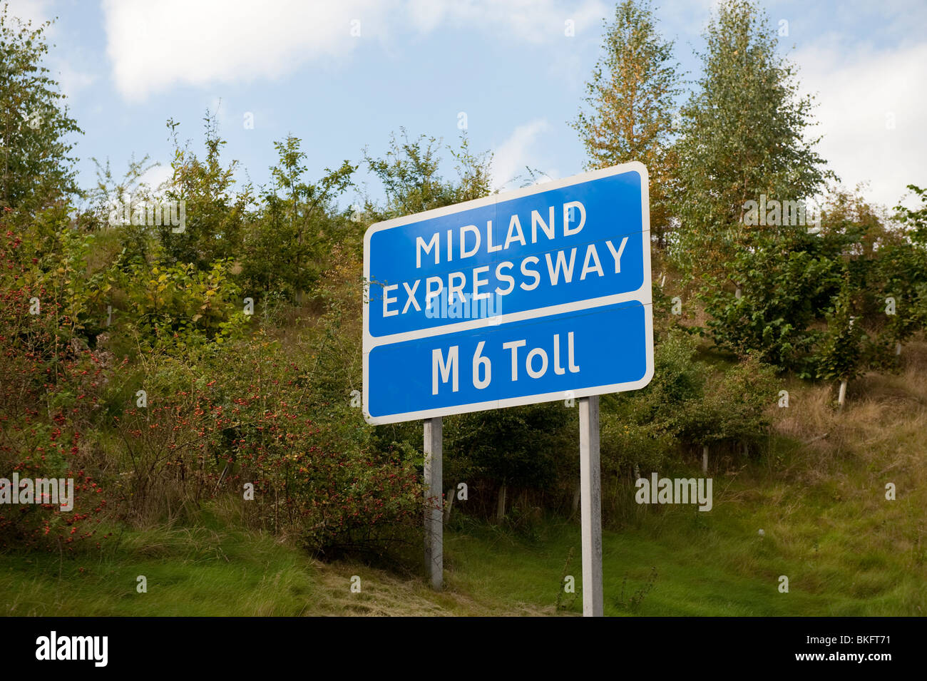 Midland Autobahn M6 Mautstraße Stockfoto