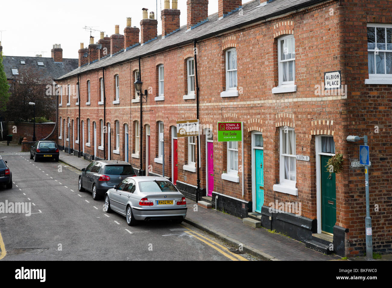 Reihenhäuser, Chester, Cheshire, England, UK Stockfoto