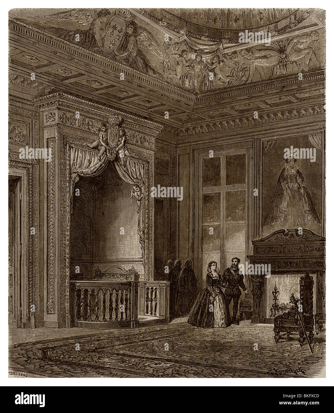 Raum von König Heinrich IV. von Frankreich in den Louvre-Palast. Stockfoto
