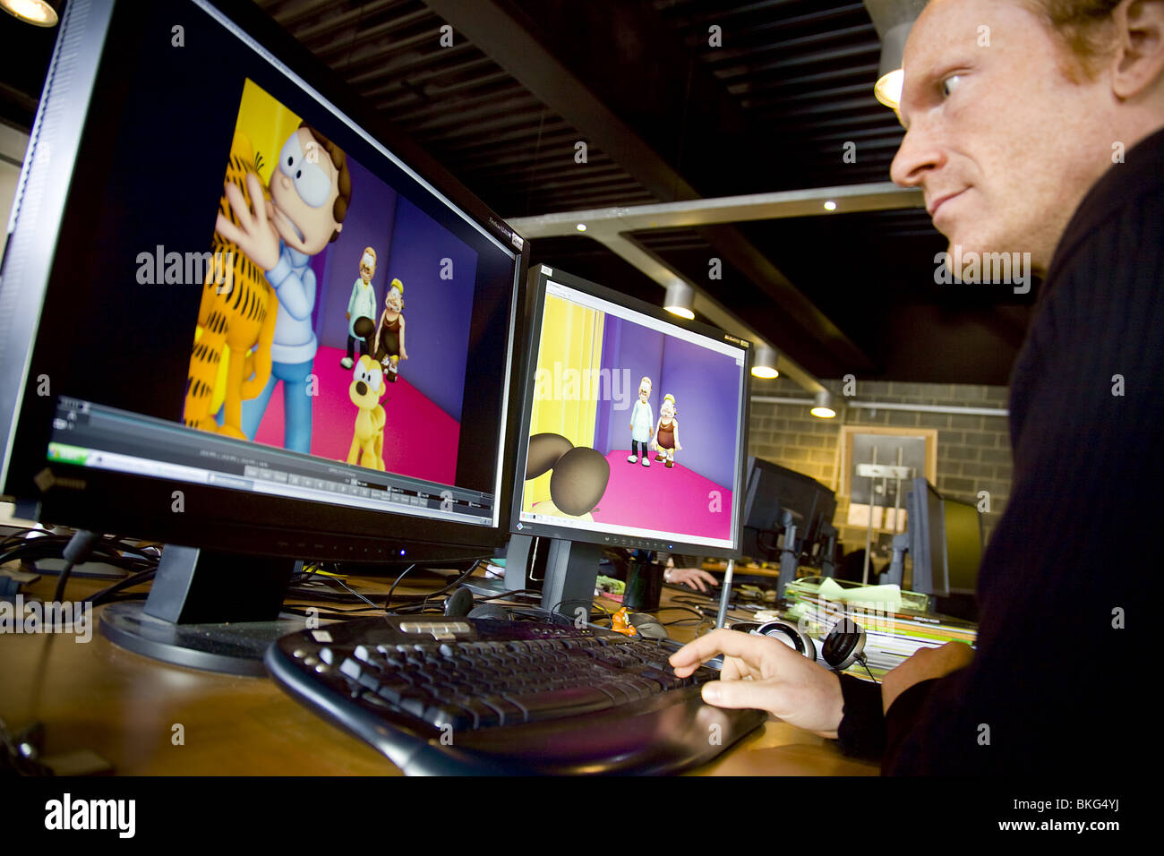 Karikaturen-Studio. Dupuis Publikationen. Marcinelle. Belgien Stockfoto