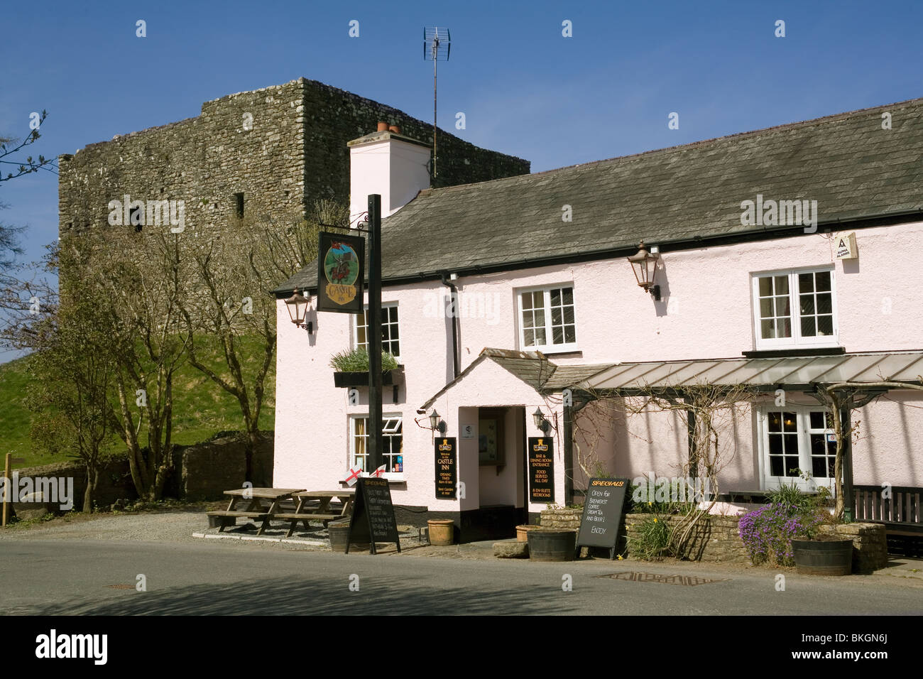 England Devon Lydford Schloß & Inn Stockfoto