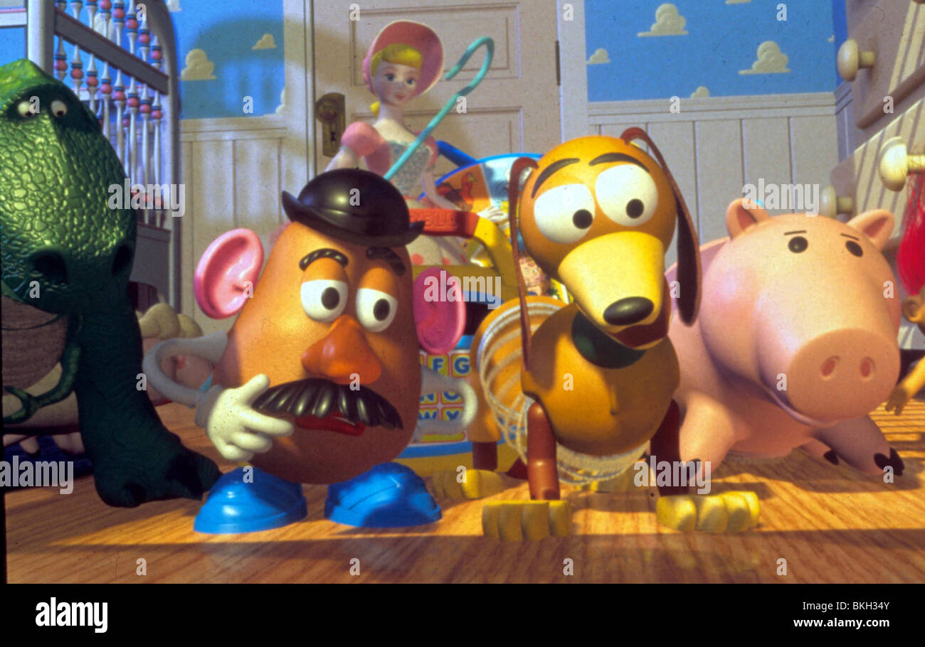 TOY STORY (1995) ANIMIERTE MR. POTATO HEAD, BO-PEEP, SLINKY DOG, HAMM CREDIT DISNEY TYSY 039 Stockfoto