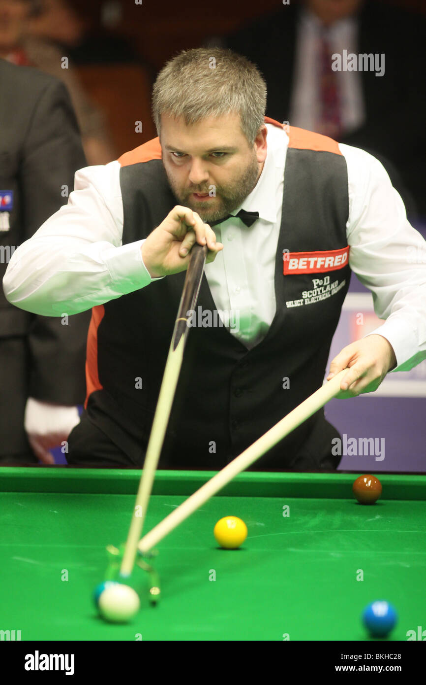 MARCUS CAMPBELL WORLD SNOOKER CHAMPIONSHIP der Tiegel SHEFFIELD ENGLAND 19. April 2010 Stockfoto