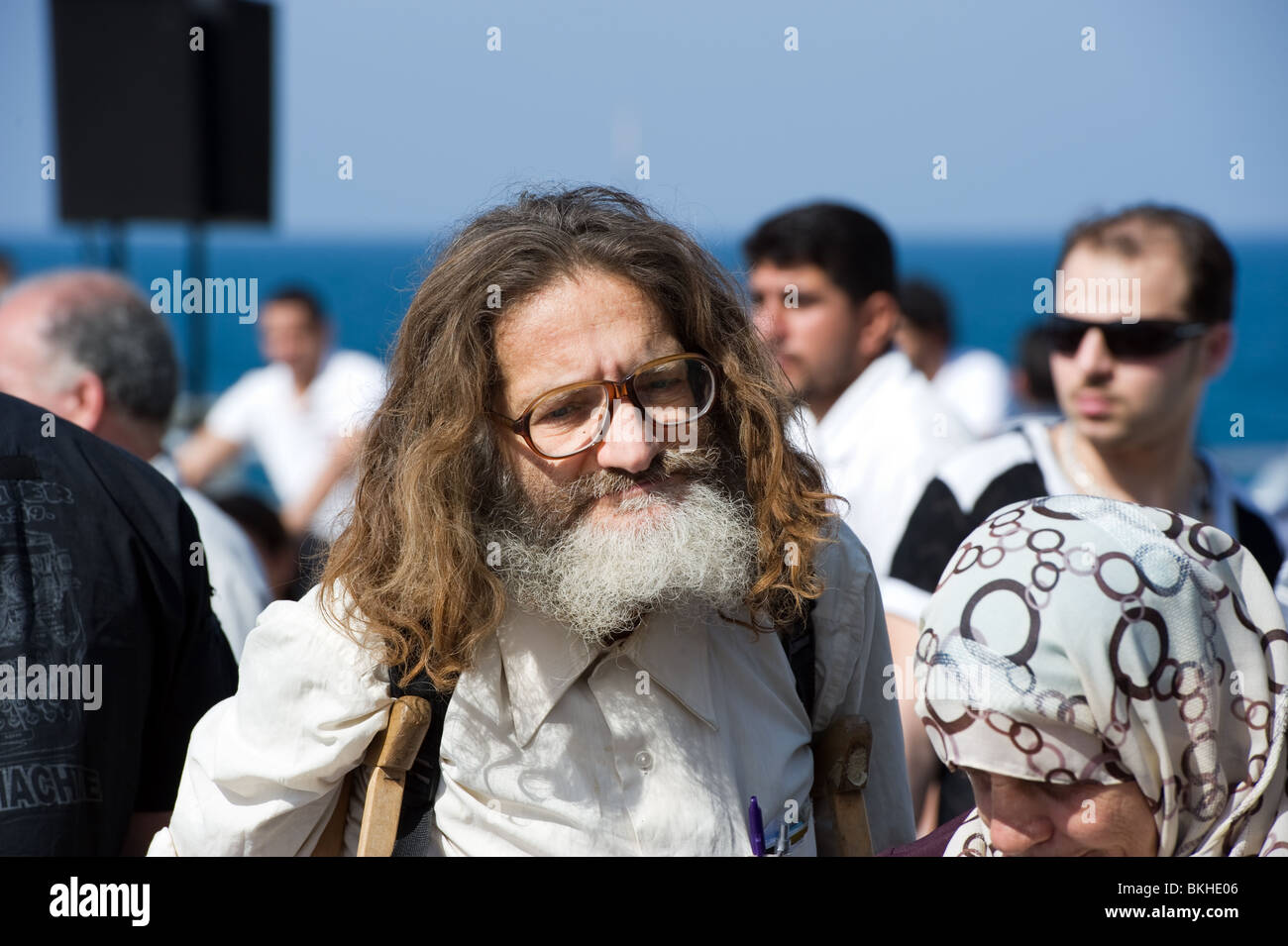 Mann mit langem Bart Stockfoto