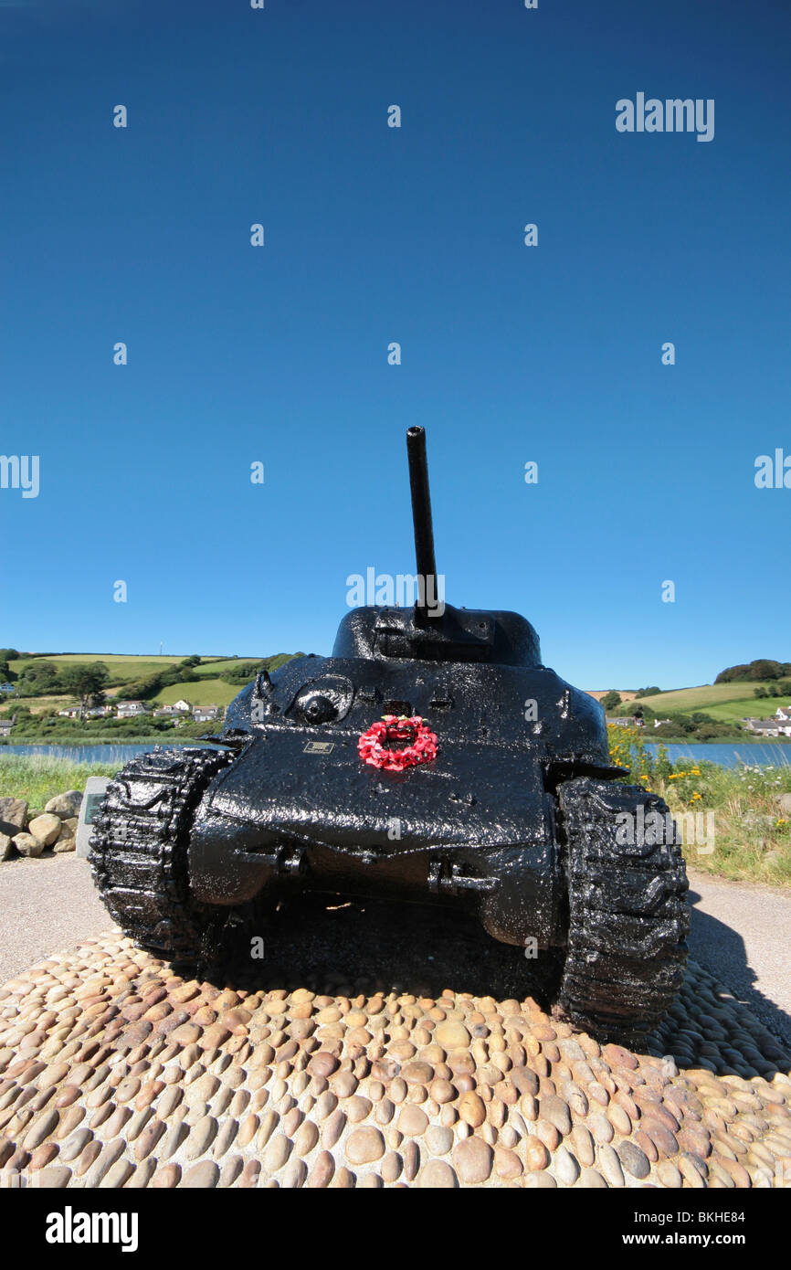 Tank bei Torcross, Devon, UK Stockfoto