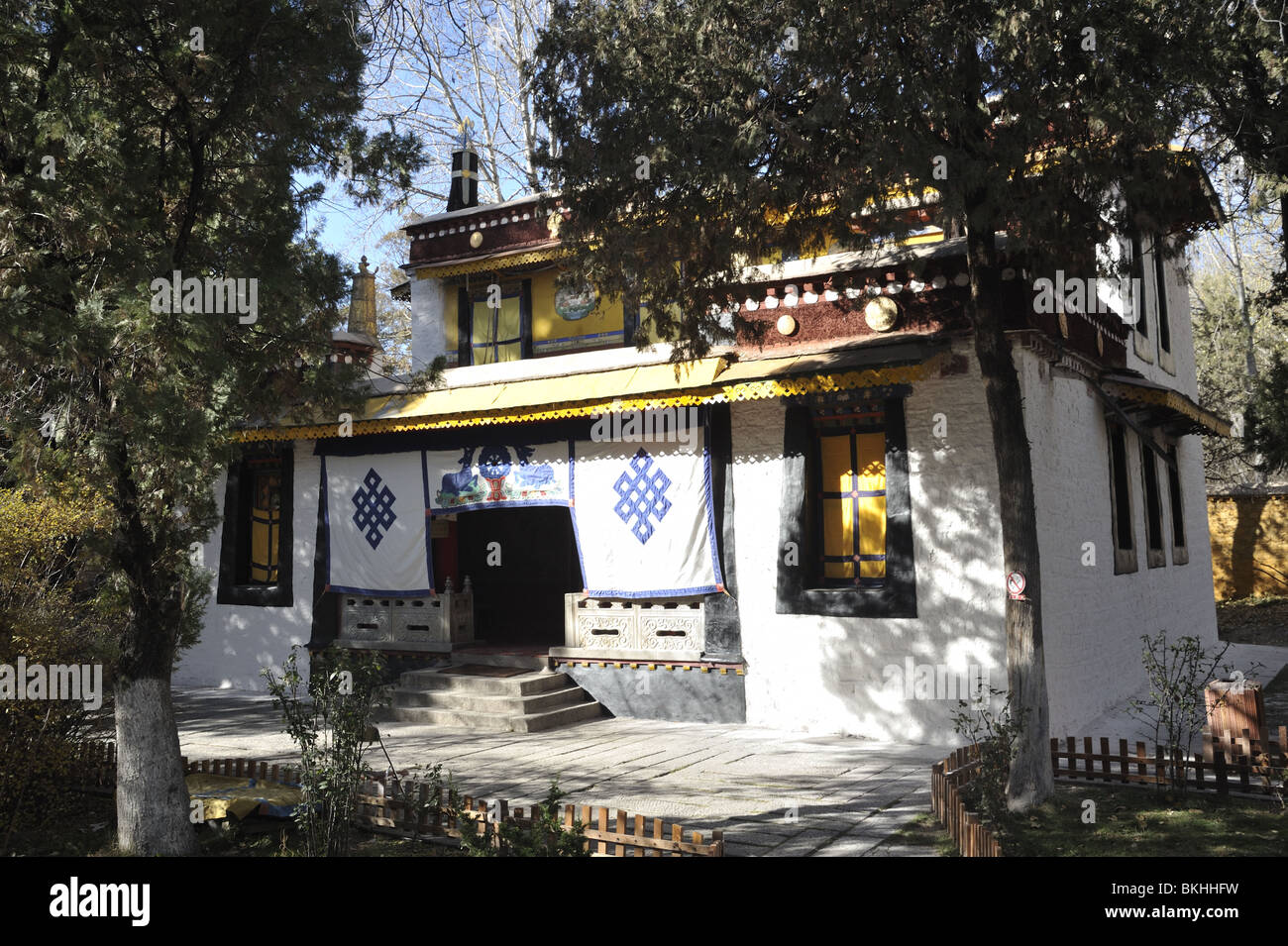 Meditation-Tempel des Dalai Lama, Sommerpalast Norbulingka, Lhasa, Tibet Stockfoto