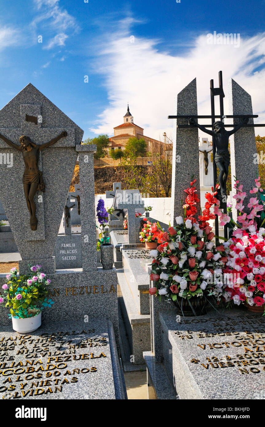 Friedhof in Estremera, Spanien, Europa Stockfoto