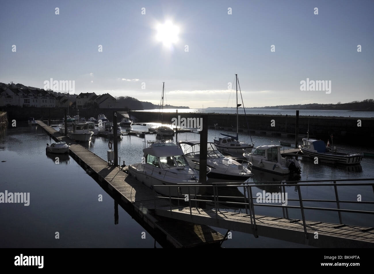Port Dinorwig Menai geraden Bootshafen North Wales UK Stockfoto