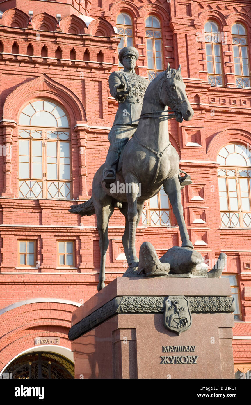 Marshall Zhukov Statue in der Nähe von Roter Platz Moskau Russland Stockfoto