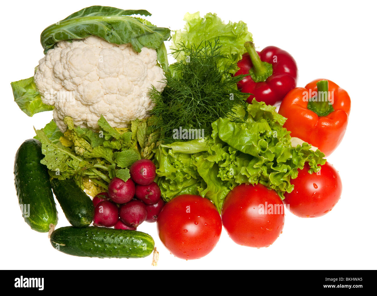 Satz von verschiedenen frischen, rohen Gemüse Stockfoto