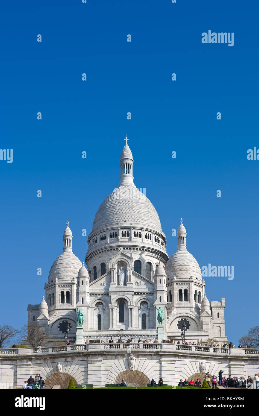 Die Basilika des Heiligen Herzens von Jesus, allgemein bekannt als Basilika Sacre-Coeur, Montmartre, Paris Stockfoto