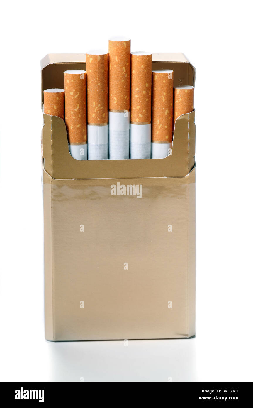 Zigaretten-Etui isoliert auf weißem Hintergrund Stockfoto