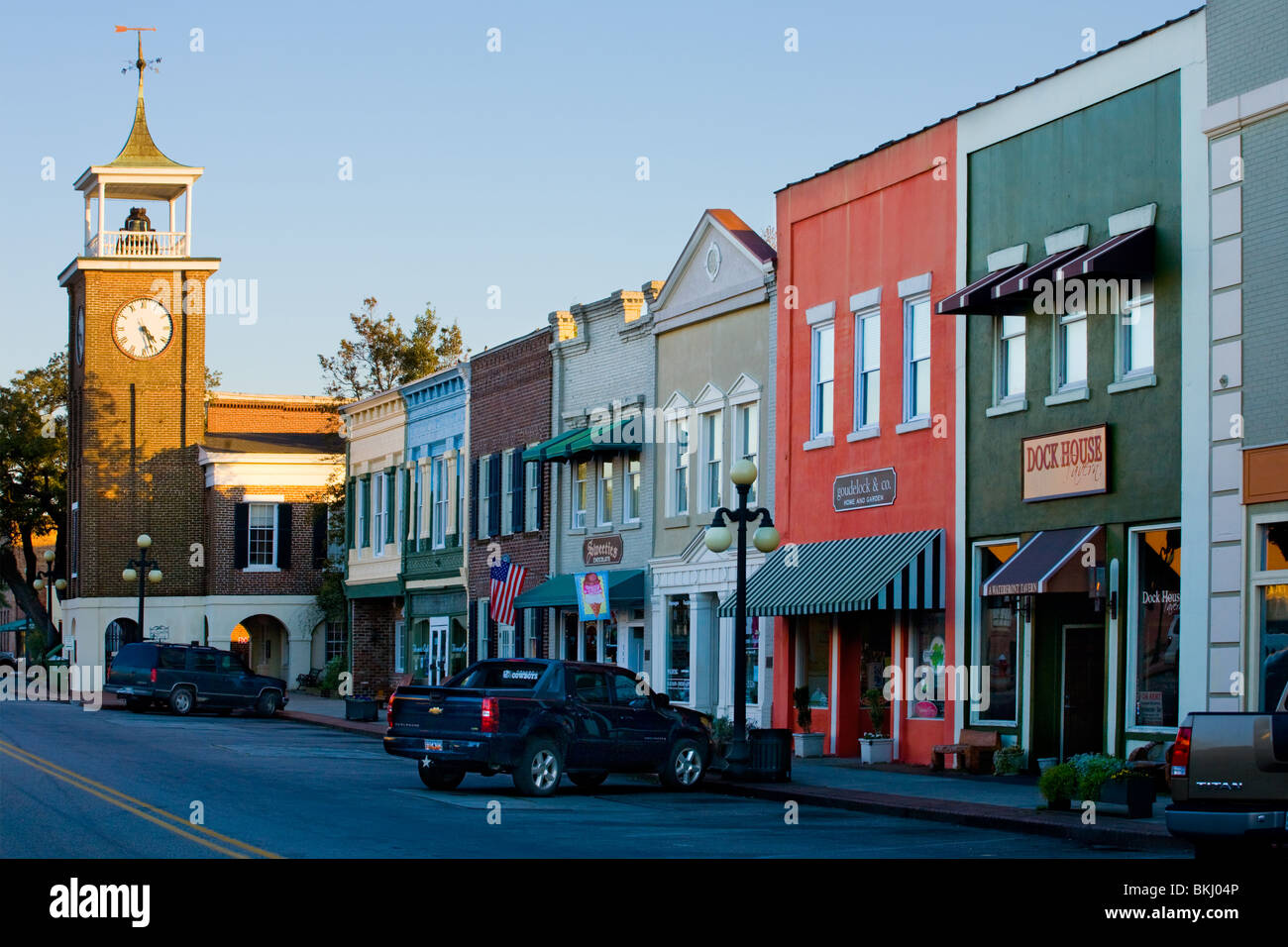 Reis, links und historischen Museumsviertel von Georgetown, South Carolina Stockfoto