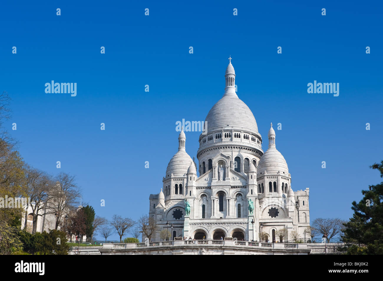 Die Basilika des Heiligen Herzens von Jesus, allgemein bekannt als Basilika Sacre-Coeur, Montmartre, Paris Stockfoto