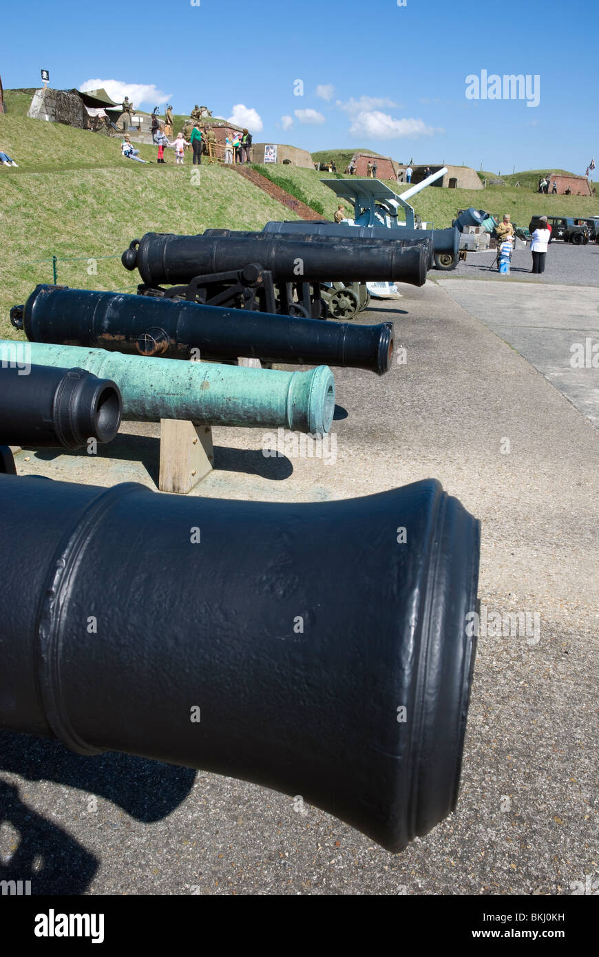 Kanonen auf Fort Nelson royal armouries Stockfoto