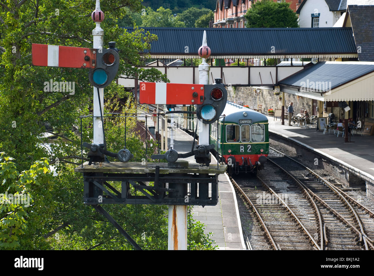 Carrog Signale Llangollen Bahnhof Stockfoto