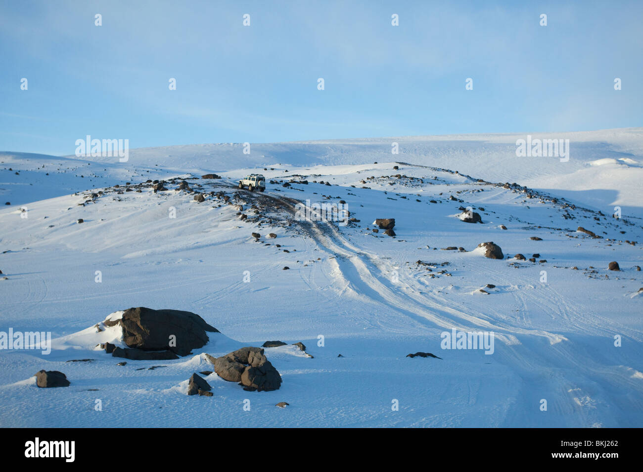 Off-Road fahren Sie mit uns den isländischen Mýrdalsjökull Gletscher Stockfoto