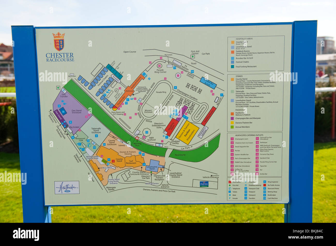 Karte von Chester Racecourse UK Stockfoto