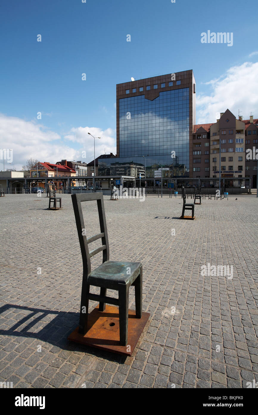 Europa Polen Kleinpolen Krakau Podgorze Plac Bohaterow Getta (Platz der Helden des Ghettos) Stockfoto