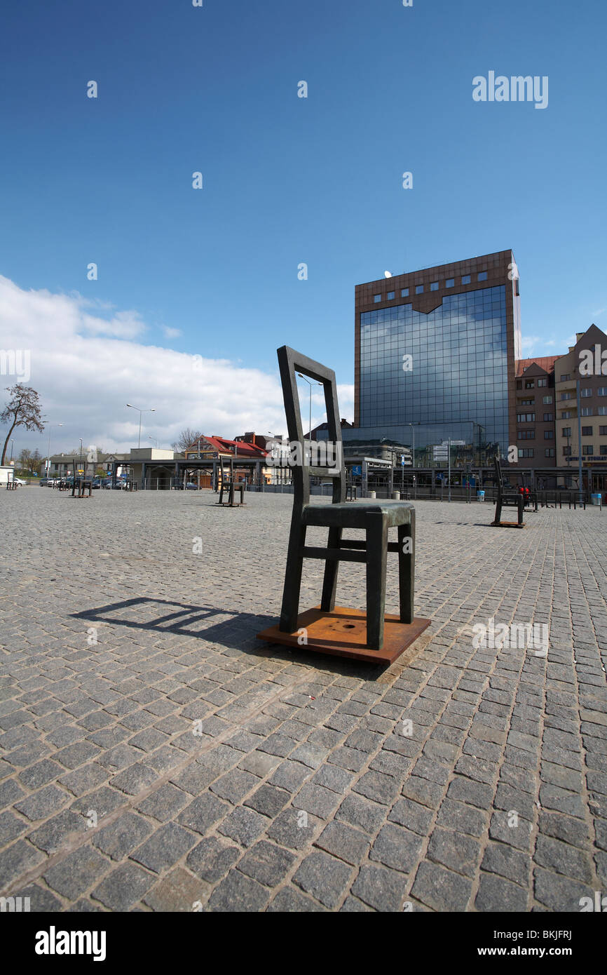 Europa Polen Kleinpolen Krakau Podgorze Plac Bohaterow Getta (Platz der Helden des Ghettos) Stockfoto