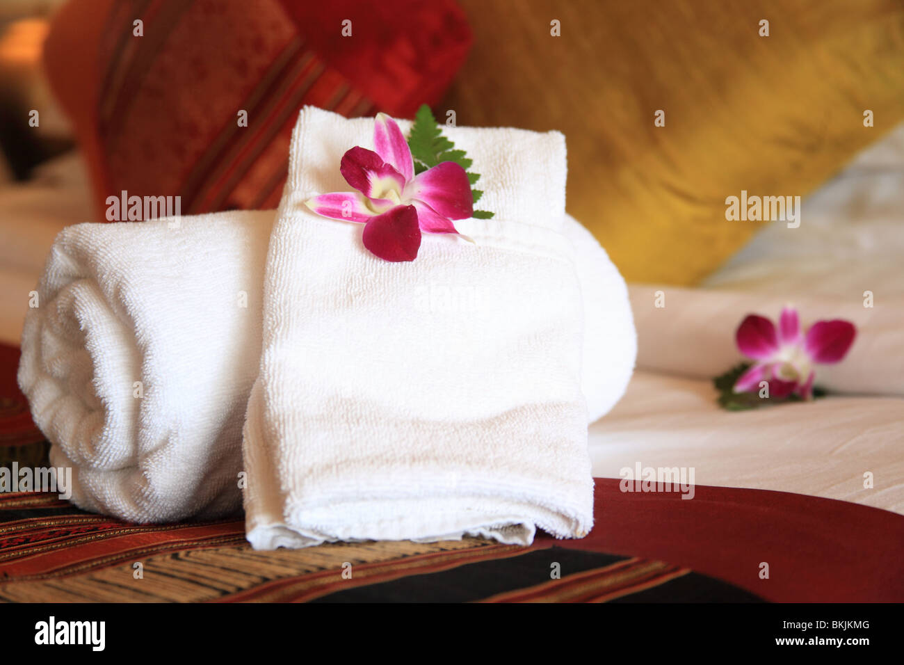 Handtuch in einem 5 Sterne hotel Stockfoto
