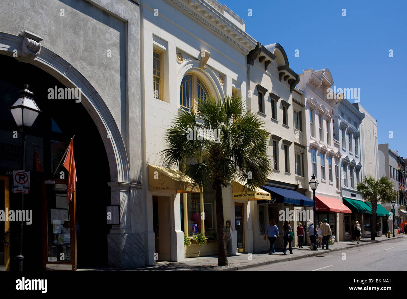King Street Einkaufsviertel von Charleston, South Carolina Stockfoto