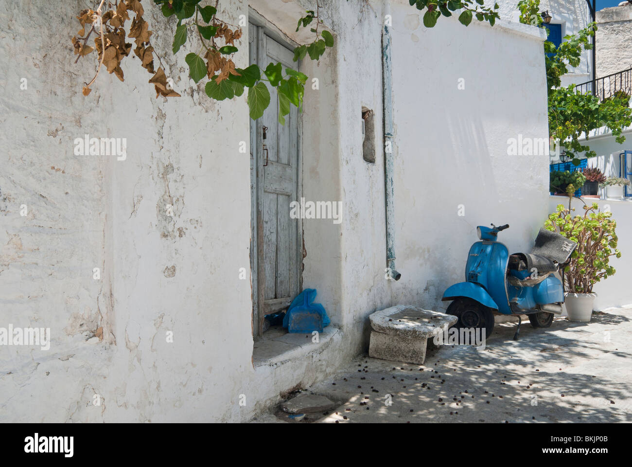 Hübsche Gassen von Chalki Dorf, Insel Naxos, Griechenland Stockfoto