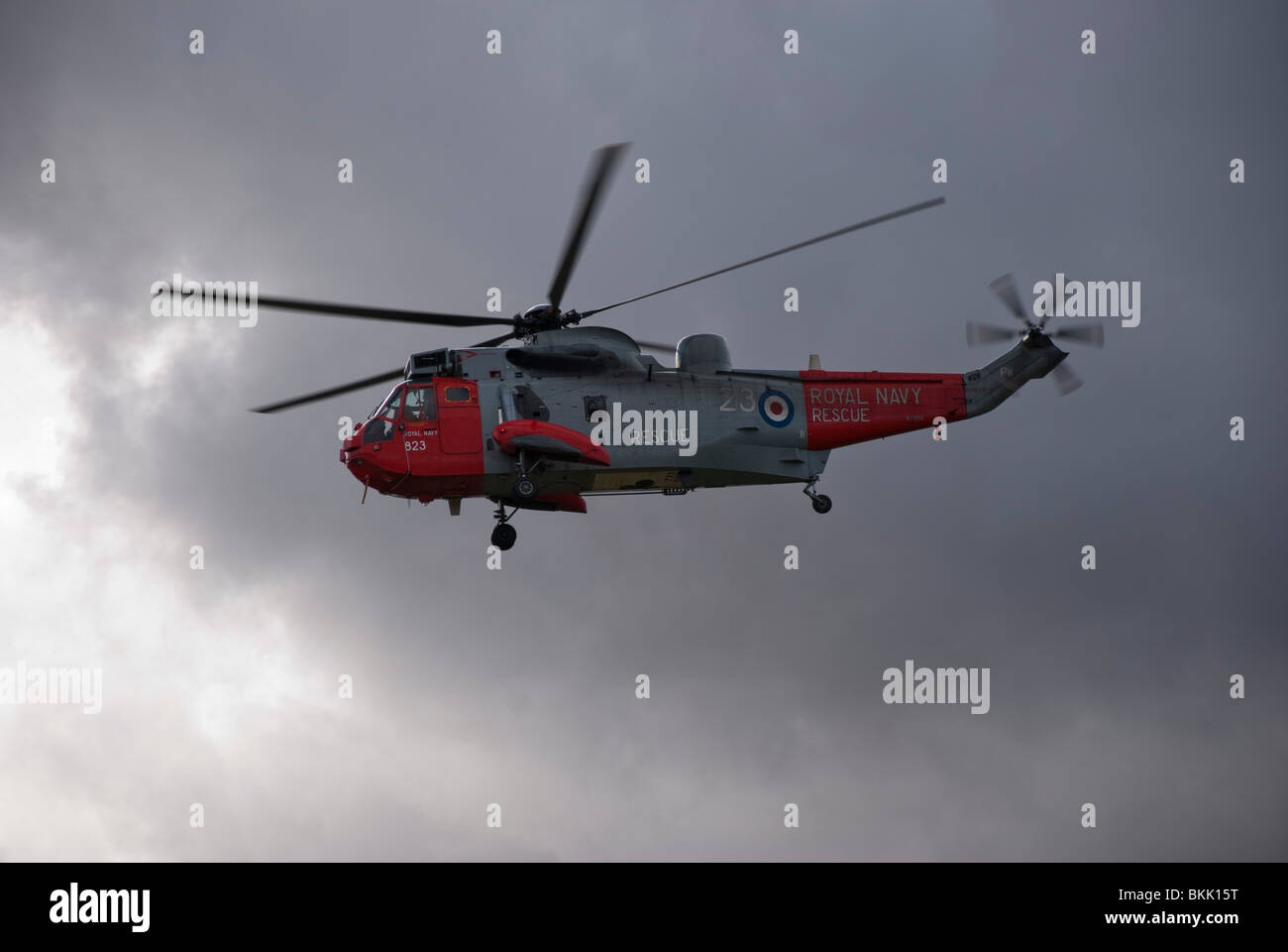 Königliche Marine Suche & Rettung Sea King MK5 Hubschrauber Stockfoto