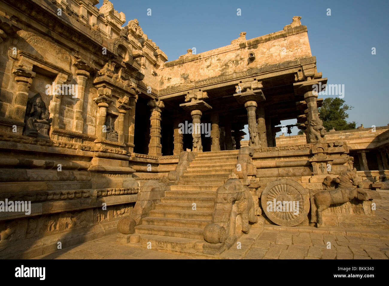 Der Airatesvara Tempel in Dharasuram, Kumbakonam, Tamil Nadu, Indien Stockfoto