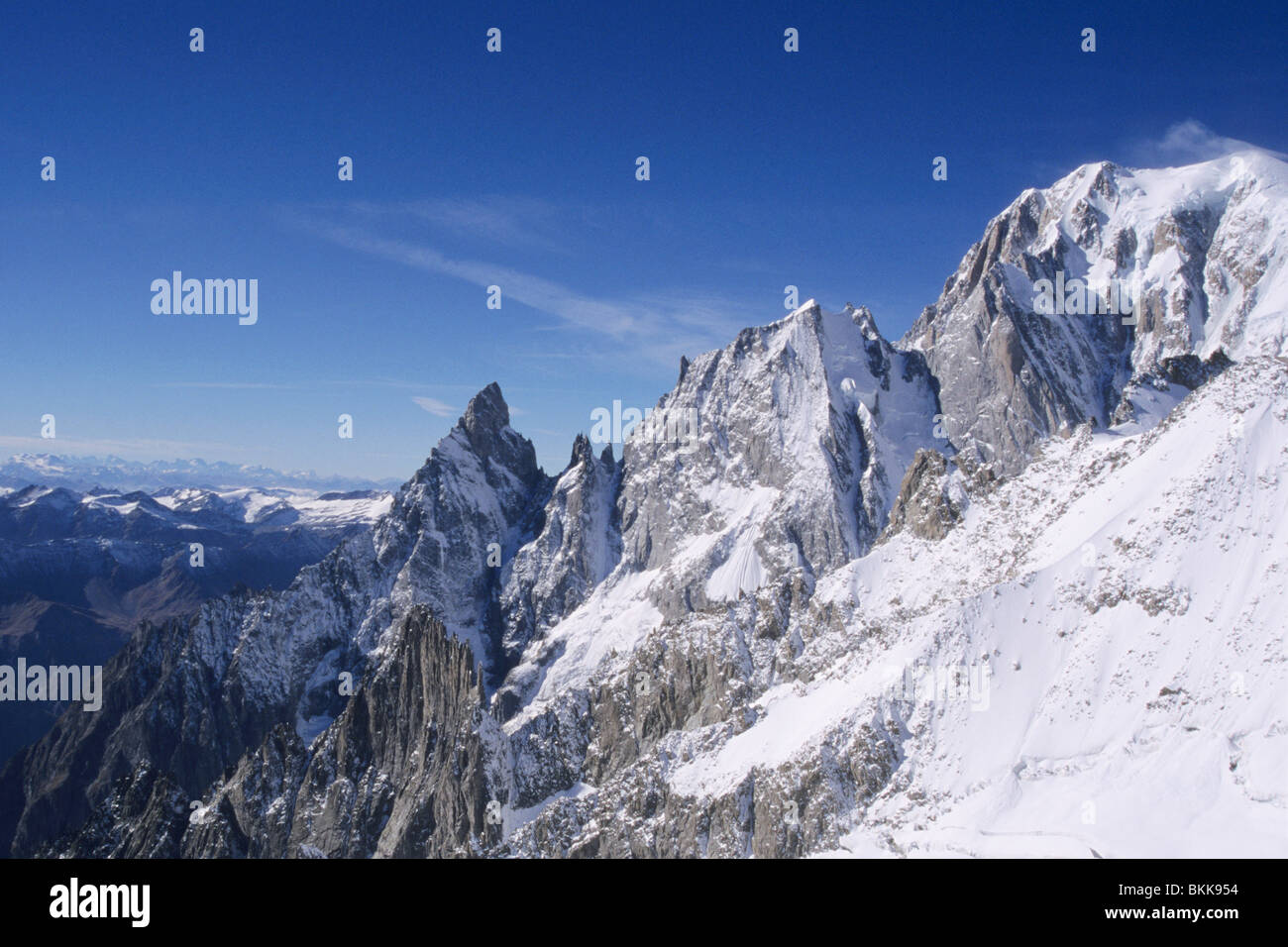 Monte Bianco (Mont Blanc), Courmayeur, Alpen, Valle d ' Aosta, Italien Stockfoto