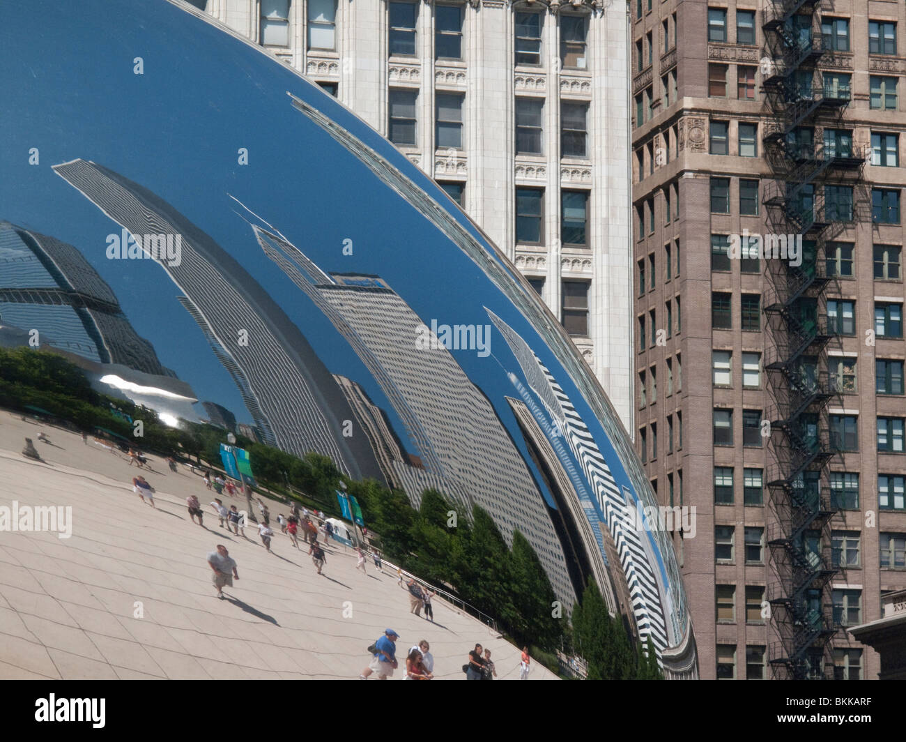 Anish Kapoors Cloud Gate Skulptur auf AT&T Plaza in Millennium Park, Chicago Stockfoto