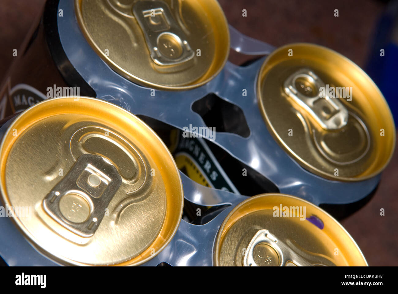 Dosen von Apfelwein mit Ring-Pull-tops Stockfoto