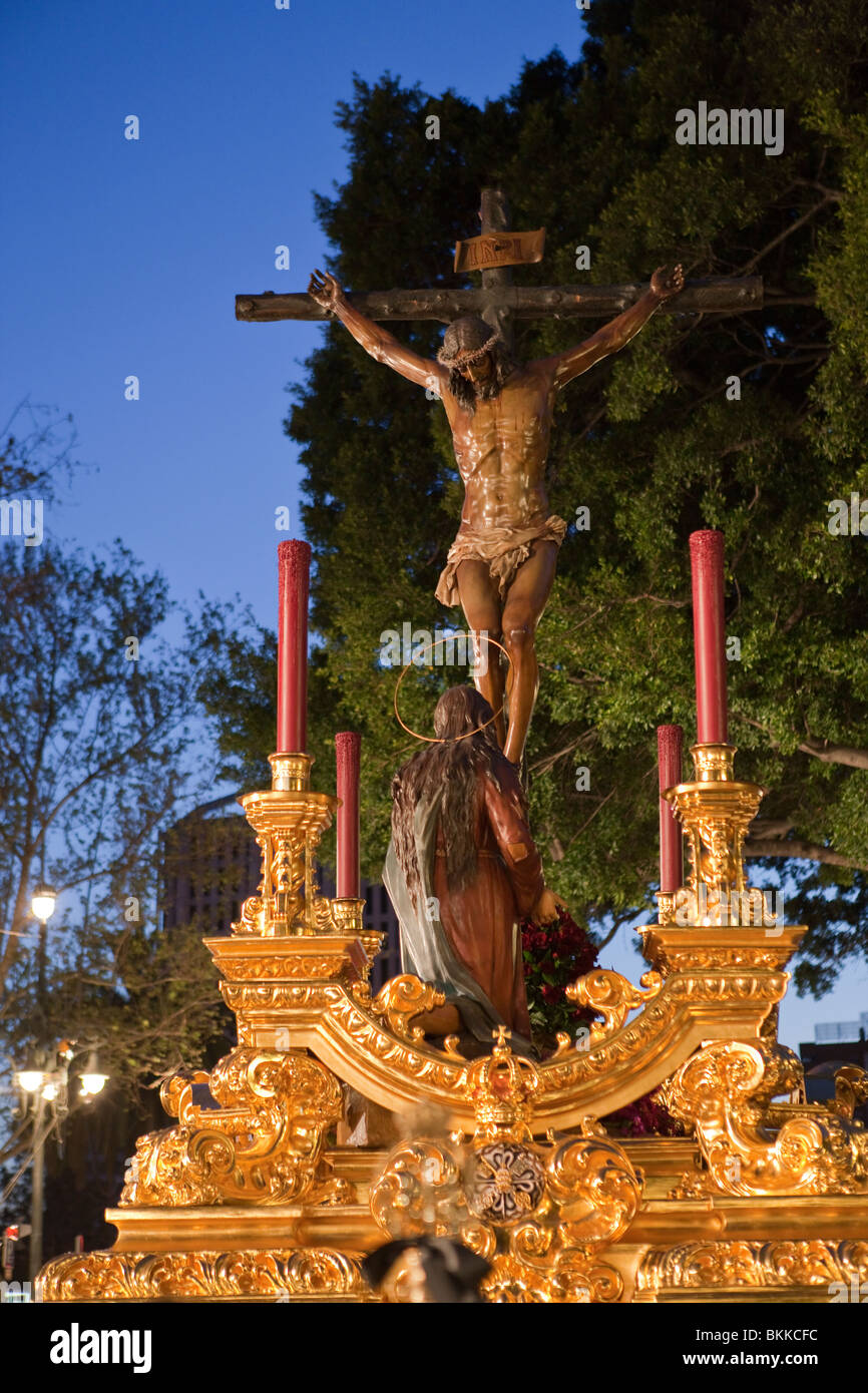 Semana Santa-Prozession in der Karwoche. Malaga. Andalusien. Provinz Málaga. Spanien Stockfoto