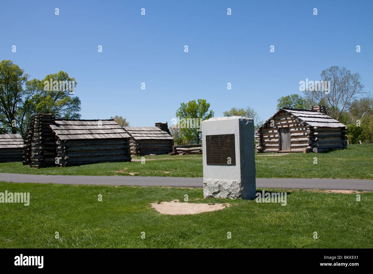 Soldaten-Hütten im Valley Forge National Park in Pennsylvania Stockfoto