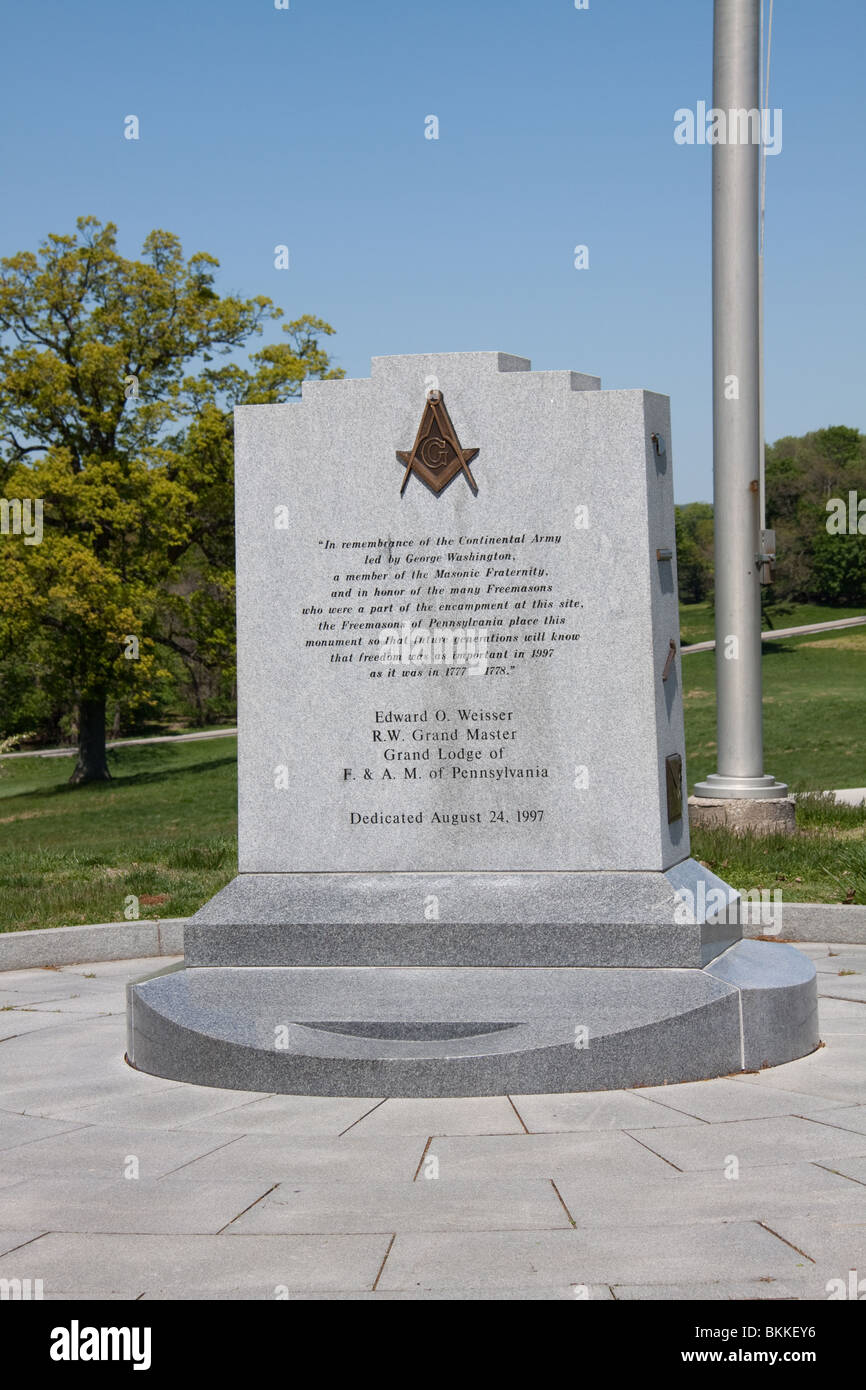 Masonic Memorial im Valley Forge National Park in Pennsylvania Stockfoto