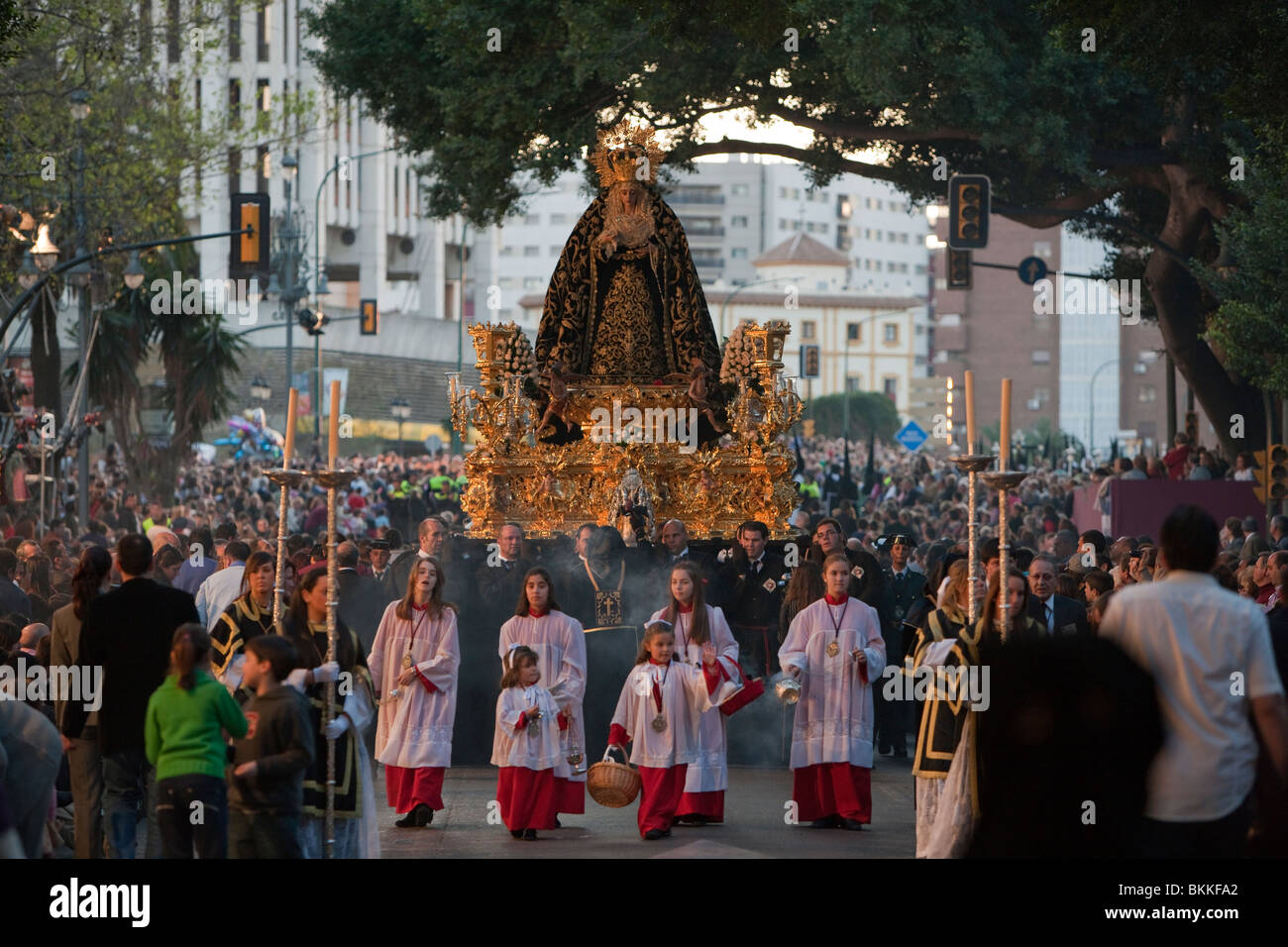 Semana Santa-Prozession in der Karwoche. Malaga. Andalusien. Provinz Málaga. Spanien Stockfoto