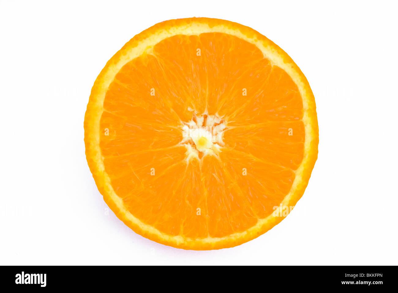 Orange Slice auf weißem Hintergrund Stockfoto