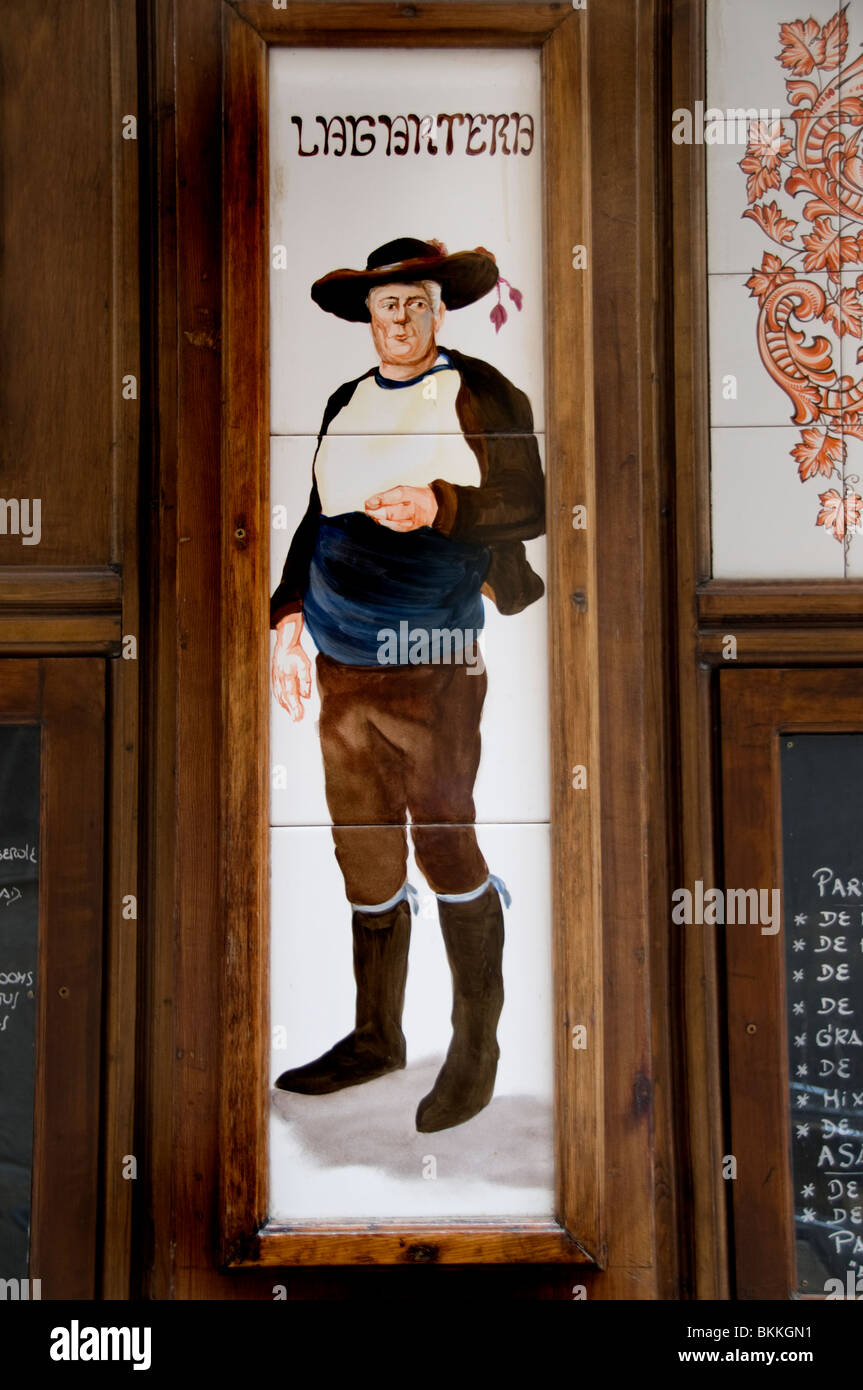 Lagartera Madrid Spanien Bar Pub Cafe Restaurant Fliesen Stockfoto